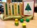 Foto: 4-Gewinnt-Spiel aus Holz mit Weihnachtskarte