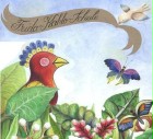 Zeichnung angelehnt an Frida Kahlo: zu sehen sind Pflanzen, ein Papagei, ein Schmetterling und ein Banner mit der Aufschrift Frida-Kahlo-Schule